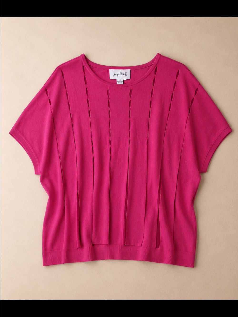 Joseph Ribkoff Pink Cutout Knit Sweater Top Removable Tank L Large Pointe Knit